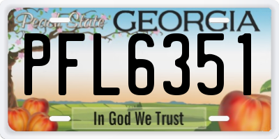 GA license plate PFL6351