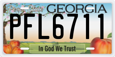 GA license plate PFL6711