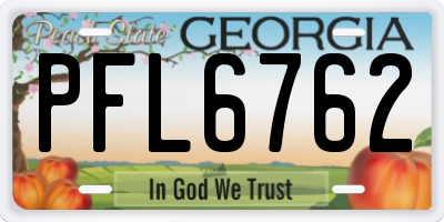 GA license plate PFL6762