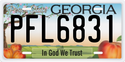 GA license plate PFL6831