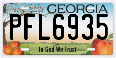 GA license plate PFL6935