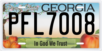 GA license plate PFL7008
