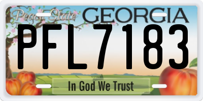 GA license plate PFL7183