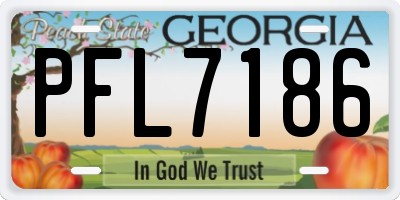 GA license plate PFL7186