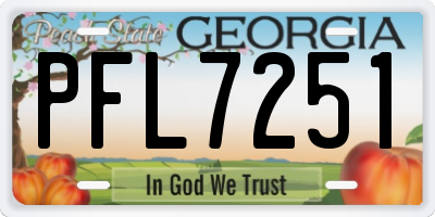 GA license plate PFL7251