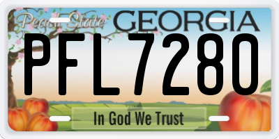 GA license plate PFL7280