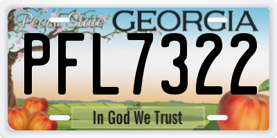 GA license plate PFL7322