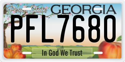 GA license plate PFL7680
