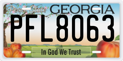 GA license plate PFL8063