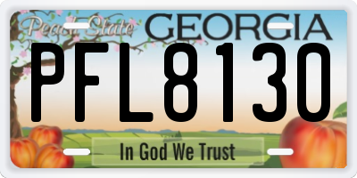 GA license plate PFL8130