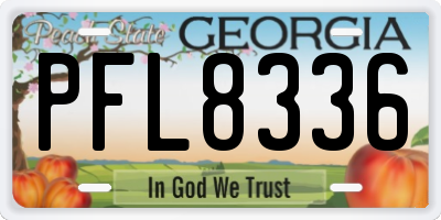 GA license plate PFL8336