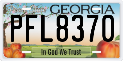 GA license plate PFL8370