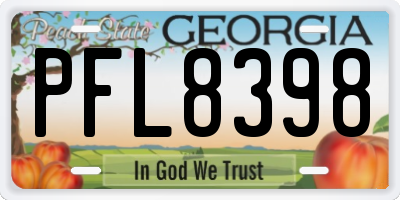 GA license plate PFL8398
