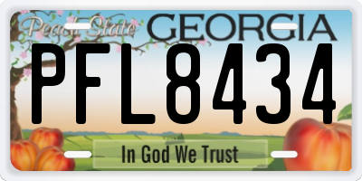 GA license plate PFL8434