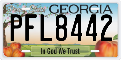 GA license plate PFL8442