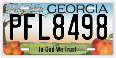 GA license plate PFL8498