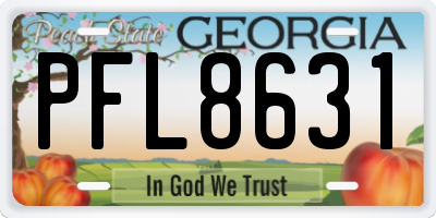 GA license plate PFL8631