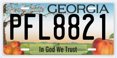 GA license plate PFL8821