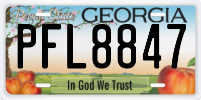 GA license plate PFL8847