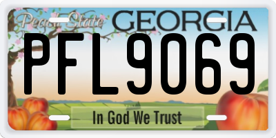 GA license plate PFL9069