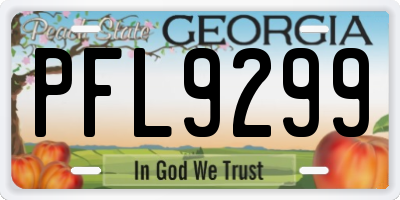 GA license plate PFL9299
