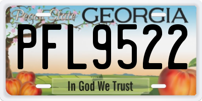 GA license plate PFL9522