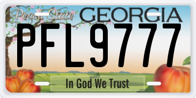 GA license plate PFL9777