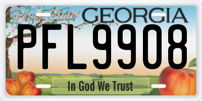 GA license plate PFL9908
