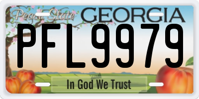 GA license plate PFL9979