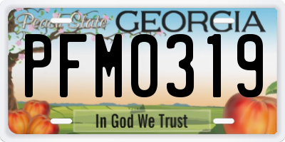 GA license plate PFM0319