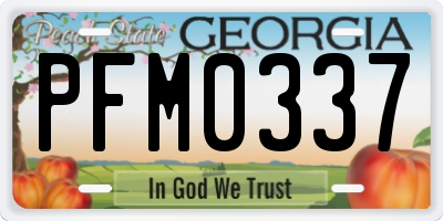 GA license plate PFM0337