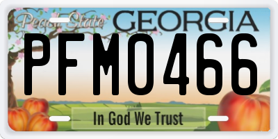 GA license plate PFM0466