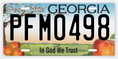 GA license plate PFM0498