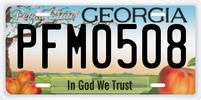 GA license plate PFM0508