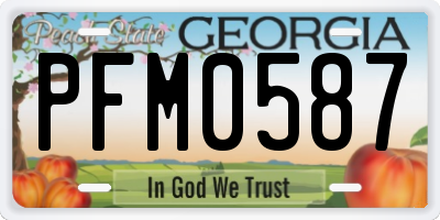GA license plate PFM0587
