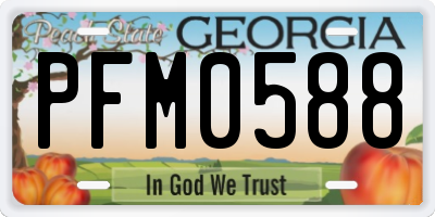 GA license plate PFM0588