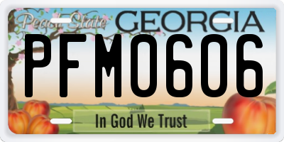 GA license plate PFM0606