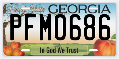 GA license plate PFM0686