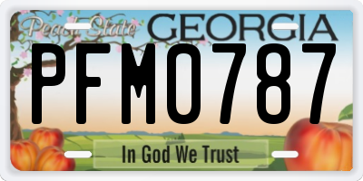 GA license plate PFM0787