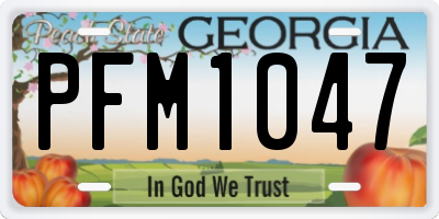 GA license plate PFM1047