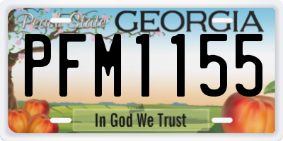 GA license plate PFM1155