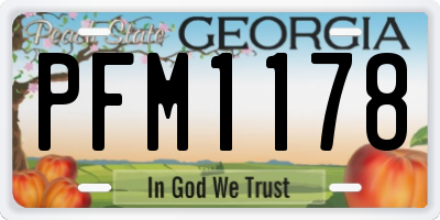 GA license plate PFM1178