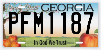 GA license plate PFM1187