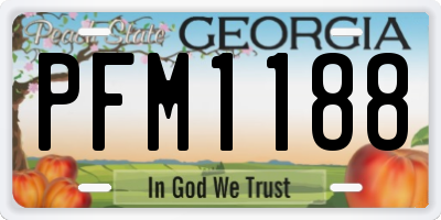 GA license plate PFM1188