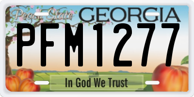 GA license plate PFM1277
