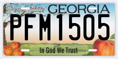 GA license plate PFM1505