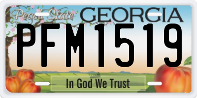 GA license plate PFM1519