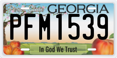 GA license plate PFM1539