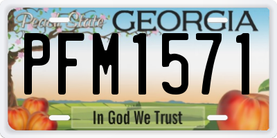 GA license plate PFM1571