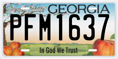 GA license plate PFM1637